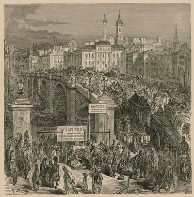 ロンドン橋の交通 作： Gustave Dore