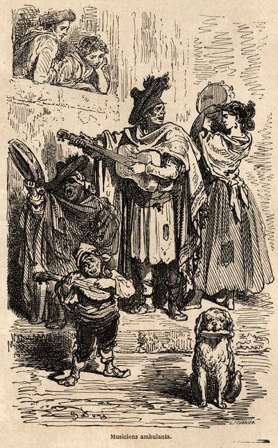 Gustave Dore (1832-1883)が1862年にC.Davillierと行ったスペイン旅行を描くために描いたもの。エドワード・シャルトン編『世界旅行』に掲載されている図版 作： Gustave Dore