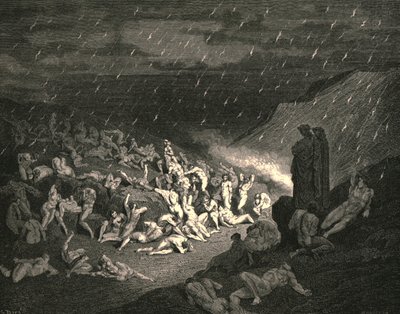絶え間ないのは、悲惨な手の遊びでした、c1890。 作： Gustave Dore