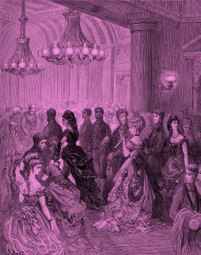 ロンドン、マンションハウスでのヴィクトリア朝の舞踏会 グスタフ・ドレの版画 作： Gustave Dore