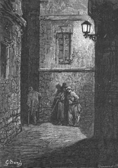「ホワイトチャペル - 日陰の場所」、1872 年。 作： Gustave Dore