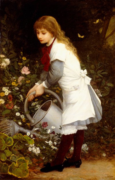 庭の少女 作： Gustave Doyen