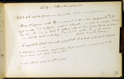 ワークブックのフォリオ39 n. 19 Gustave Flaubertの原稿のページ。感傷的な教育の計画。BHVP。 作： Gustave Flaubert