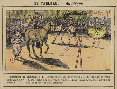 サーカスにて（カラーリトグラフ 作： Gustave Fraipont