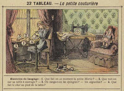 La petite couturiere（カラーリトグラフ 作： Gustave Fraipont