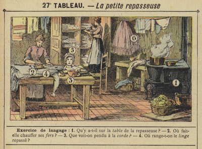 The little ironer（カラーリトグラフ 作： Gustave Fraipont