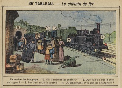 The railway（カラーリトグラフ 作： Gustave Fraipont