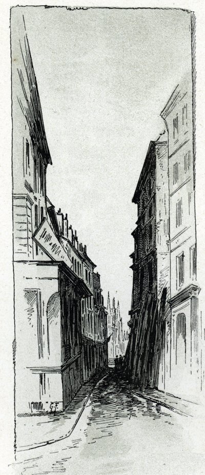 View of the Hotel Colbert street near Maubert square in Paris Drawing by Gustave Fraipont (1849-1923) from Saint-Juirs   1439428   ja       japanese Successfully Translated  Original: Niccolo di Bernardo dei Machiavelli (Nicolas Machiavel Translat: Niccolo 作： Gustave Fraipont