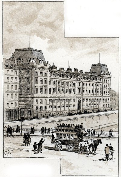 Näkymä poliisilaitoksesta quai des golfevres -kadulla, Pariisi Gustave Fraipontin (1849-1923) piirustus Saint-Juirsista 作： Gustave Fraipont