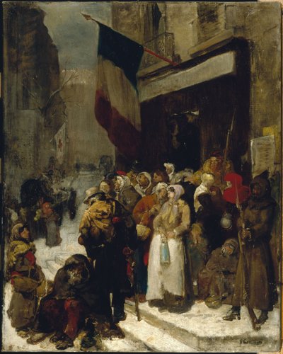 1871年頃、パリ包囲中のサンマルタン、市営食堂（油彩・カンヴァス） 作： Gustave Guillaumet