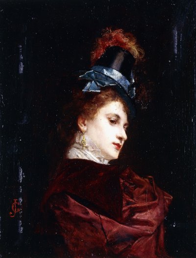 新しい帽子、 作： Gustave Jacquet
