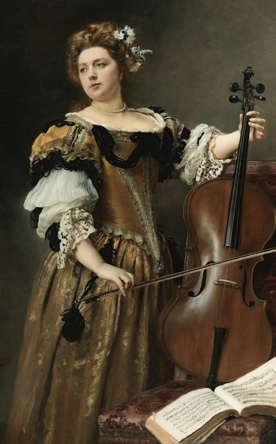 チェロ奏者、c. 1890年。 作： Gustave Jean Jacquet