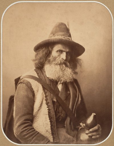 [イタリアのストリートミュージシャン]、ca。 1856年。 作： Gustave Le Gray