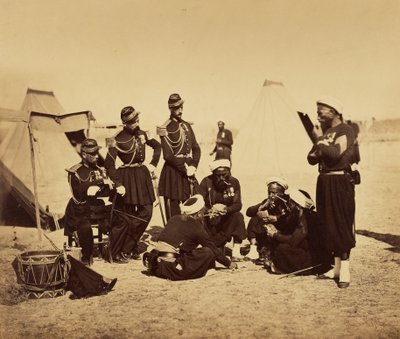 シャロン収容所：ビバークでのズアブ・ド・ラ・ギャルド 作： Gustave Le Gray