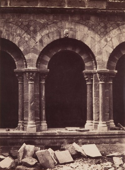 ノートルダム大聖堂、回廊アーケードの詳細、ル・ピュイ 作： Gustave Le Gray