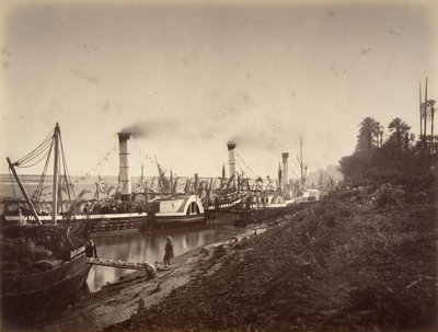 LLのボートに乗ったS. A. Ismaïl Pashaの饗宴。 A. les Princes へ、1867 年 1 月、1867 年 1 月。 作： Gustave Le Gray