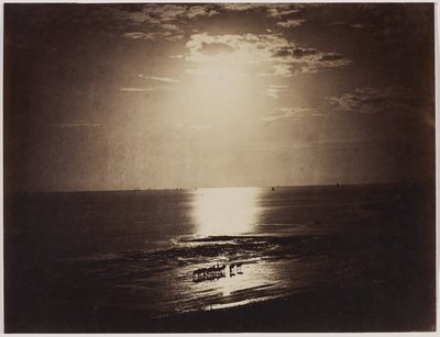 戴冠した太陽、ノルマンディー、1856-59年（湿式コロジオンネガからのアルブメン印刷） 作： Gustave Le Gray
