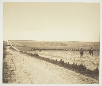演習、キャンプ・ド・シャロン、1857年。 作： Gustave Le Gray