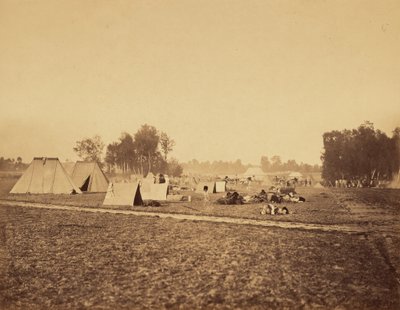 [テントと軍用品、キャンプ・ド・シャロン]。 作： Gustave Le Gray