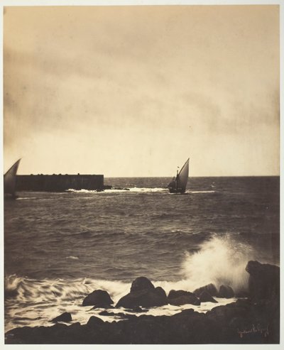 砕ける波、1857年。 作： Gustave Le Gray