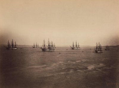 フランス艦隊とイギリス艦隊、シェルブール、1858 年 8 月。 作： Gustave Le Gray