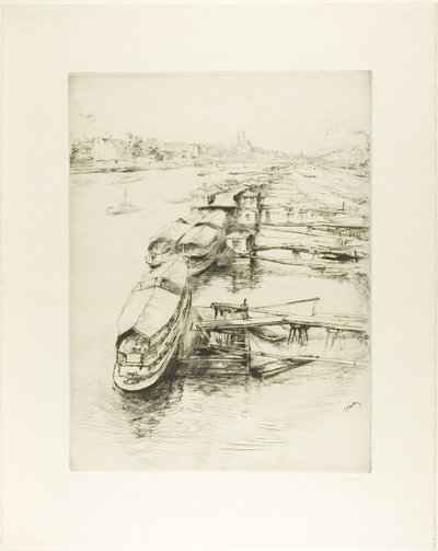 オートゥイユのはしけ 作： Gustave Leheutre