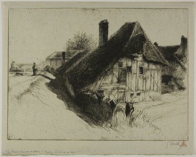 低座の農民の住居、トロワ 作： Gustave Leheutre