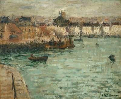 ディエップの港の前。ポルトドディエップの前、1918-1920 作： Gustave Loiseau