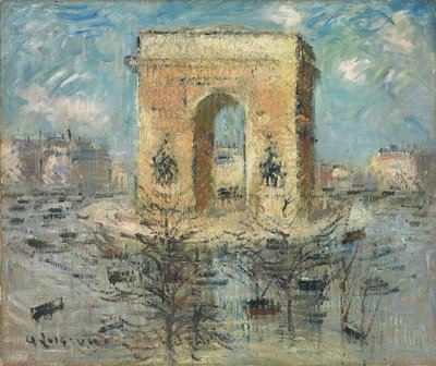 L「凱旋門、ラプラスドゥラ」エトワール、1929 作： Gustave Loiseau