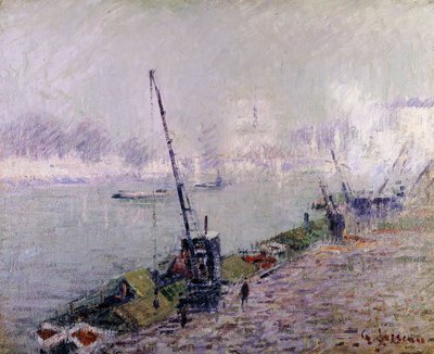 朝のアンリ4世橋、パリ。パリ、ルポンアンリ4世、ルマタン、 作： Gustave Loiseau