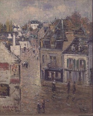 雨の後のポンアヴェンの通り 作： Gustave Loiseau