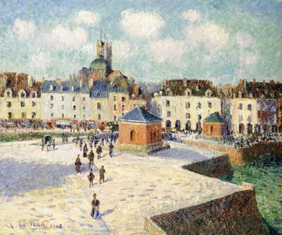 日光のディエップの岸壁、1905 作： Gustave Loiseau