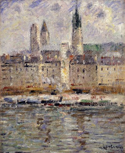 ルーアンの眺め。ルーアンの眺め、1927 作： Gustave Loiseau