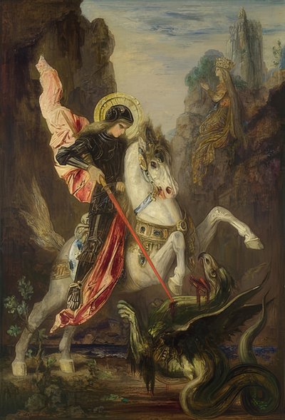 セントジョージとドラゴン。 1889-90 作： Gustave Moreau