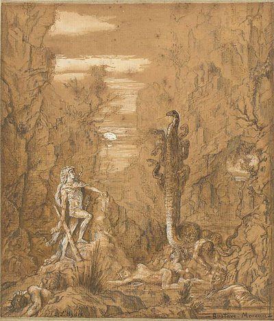 ヘラクレスとレルナのヒュドラ 作： Gustave Moreau