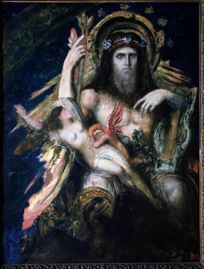 ギュスターヴ・モローによるジュピター（ゼウス）とセメレ（爆破）。 作： Gustave Moreau