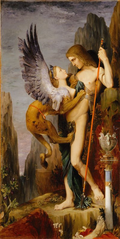オイディプスとスフィンクス 作： Gustave Moreau