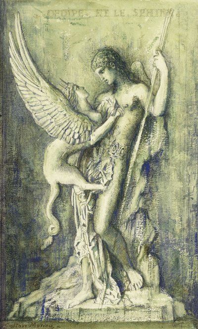 オエディプスとスフィンクス; Oedipe et le Sphinx、 作： Gustave Moreau