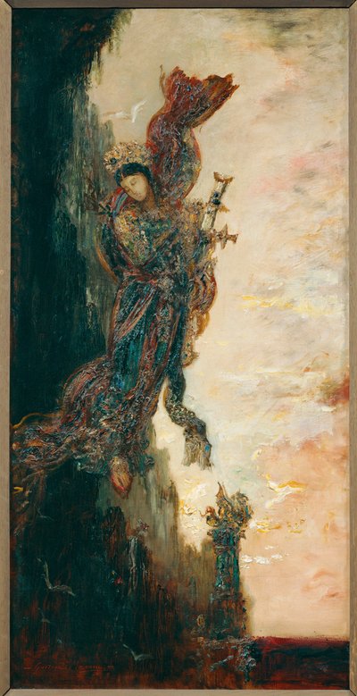 落下するサッフォー（キャンバスに描かれた絵） 作： Gustave Moreau