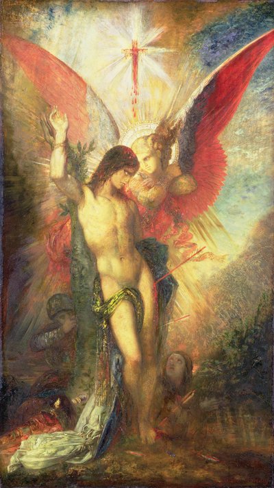 聖セバスチャンと天使、1876年頃 作： Gustave Moreau