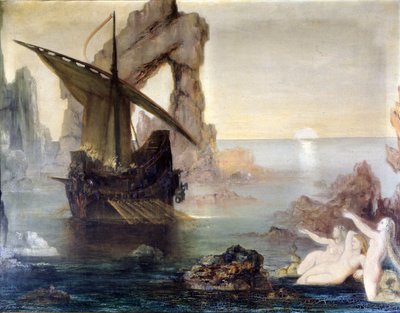 ギュスターヴ・モローの「ユリシーズと人魚たち」。 作： Gustave Moreau