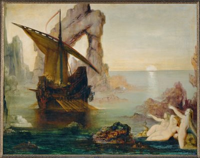 ユリシーズとセイレーン（キャンバスペインティング） 作： Gustave Moreau