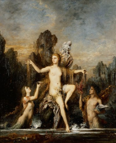 海から昇る金星;ヴィーナス、波を残して1866 作： Gustave Moreau