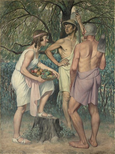 畑の帰還（三連祭壇画、側面） 作： Gustave Pierre