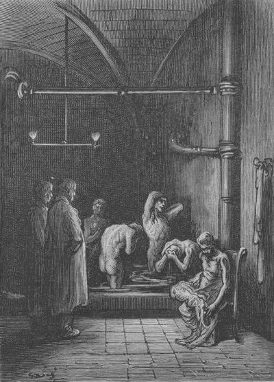 避難所のトイレ 作： Gustave after Dore