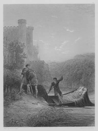 TorreとLavaineがElaineのボディに別れを告げる 作： Gustave after Dore