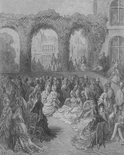貴族の庭、オランダの家の朝 作： Gustave after Dore