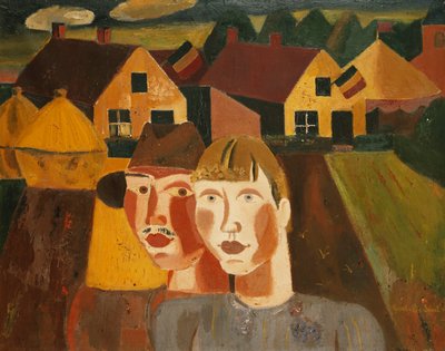 村のカップル;村のカップル 作： Gustave de Smet