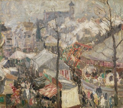 Feira no mercado de sexta-feira em Ghent (óleo sobre tela) 作： Gustave de Smet
