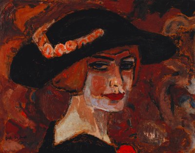 帽子をかぶった若い女性。帽子をかぶった少女 作： Gustave de Smet